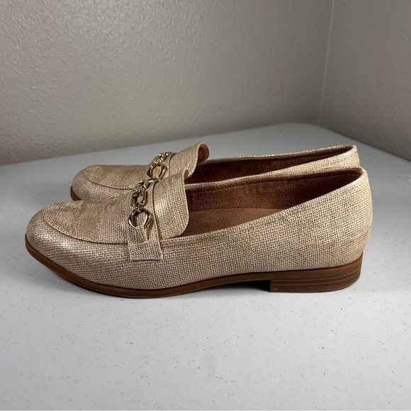 Naturalizer Mariana Womens Size 10M Bit Loafer Shoes Tan Metallic Fabric - Picture 3 of 8